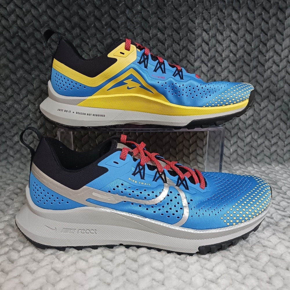 Nike React Pegasus Trail 4 Light Photo Blue Silver Women's Running Shoes Sz 8.5